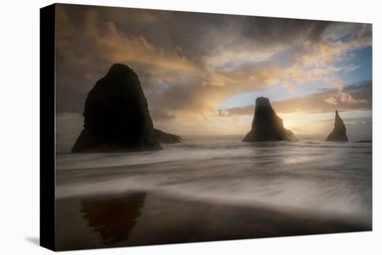 Sea Stack & Surf-Danny Head-Premier Image Canvas