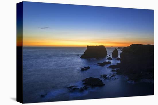 Sea stacks and cliffs at sunset, Shetland Islands, Scotland-Philippe Clement-Premier Image Canvas