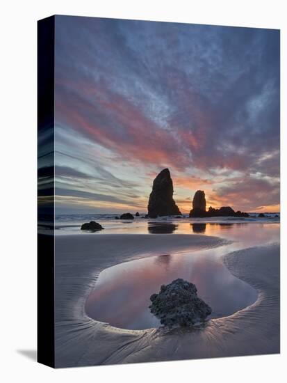 Sea Stacks at Sunset, Cannon Beach, Oregon, United States of America, North America-James Hager-Premier Image Canvas