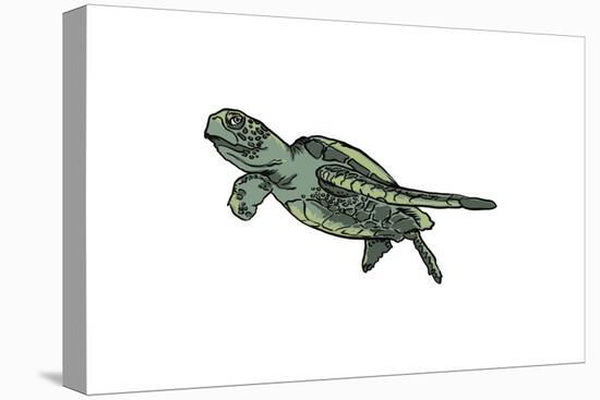 Sea Turtle - Icon-Lantern Press-Stretched Canvas