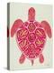 Sea Turtle in Pink and Gold-Cat Coquillette-Stretched Canvas
