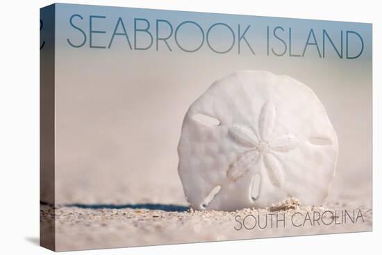 Seabrook Island, South Carolina - Sand Dollar and Beach-Lantern Press-Stretched Canvas