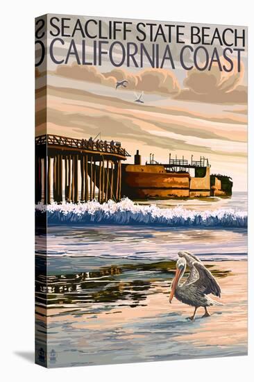 Seacliff State Beach, California Coast-Lantern Press-Stretched Canvas