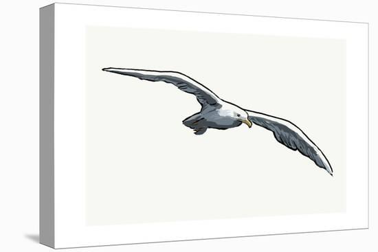 Seagull - Icon-Lantern Press-Stretched Canvas