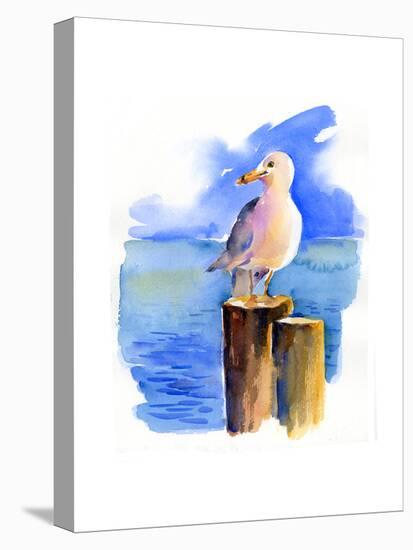 Seagull on Dock, 2014-John Keeling-Premier Image Canvas