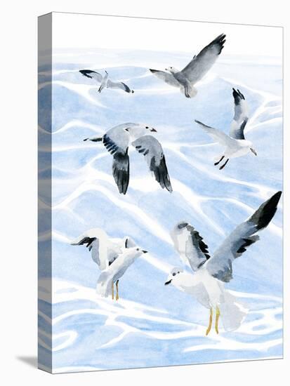 Seagull Soiree I-Annie Warren-Stretched Canvas