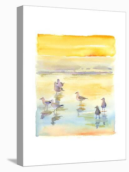 Seagulls on Beach, 2014-John Keeling-Premier Image Canvas