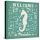Seahorse Pattern Square-Anderson Design Group-Stretched Canvas