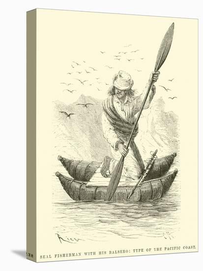 Seal Fisherman with His Balsero, Type of the Pacific Coast-Édouard Riou-Premier Image Canvas