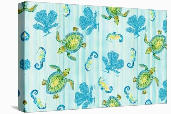 Sealife Rectangle III-Julie DeRice-Stretched Canvas