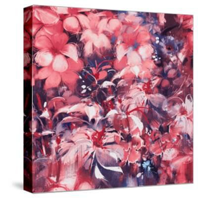 Seamless Abstract Flowers Oil Painting Style Illustration Art