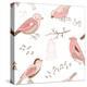 Seamless Background Made of Cute Hand-Drawn Bird Doodles-Alisa Foytik-Stretched Canvas