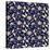 Seamless Background Retro Navy Blue Botanic Garden Flower Vine Chintz-Phoebe Yu-Stretched Canvas