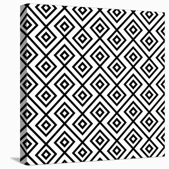 Seamless Black And White Diamonte-viviv-Stretched Canvas