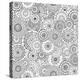 Seamless Floral Doddle Pattern and Cucumbers-null-Stretched Canvas