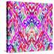 Seamless Ikat Pattern. Ethnic Aztec Textiles, Colorful with Vertical Direction. Very Complex Orname-Rosapompelmo-Stretched Canvas