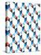 Seamless Pattern of White, Dark Blue, Red Triangles on a White Background-Little_cuckoo-Stretched Canvas