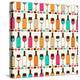 Seamless Retro Pattern With Bottles Of Wine And Glasses-incomible-Stretched Canvas