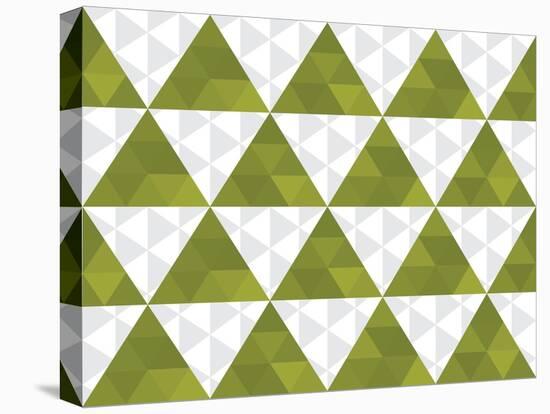 Seamless Texture of Green and White Triangle-Little_cuckoo-Stretched Canvas