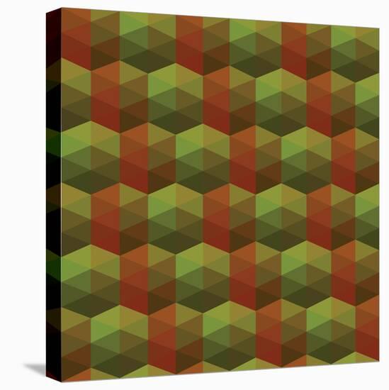 Seamless Texture of Triangles. Illusion Hexagon-Little_cuckoo-Stretched Canvas