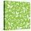 Seamless White Floral Pattern on Green-Naddiya-Stretched Canvas