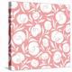 Seamless White Floral Pattern on Pink. Vector Illustration.-Naddiya-Stretched Canvas