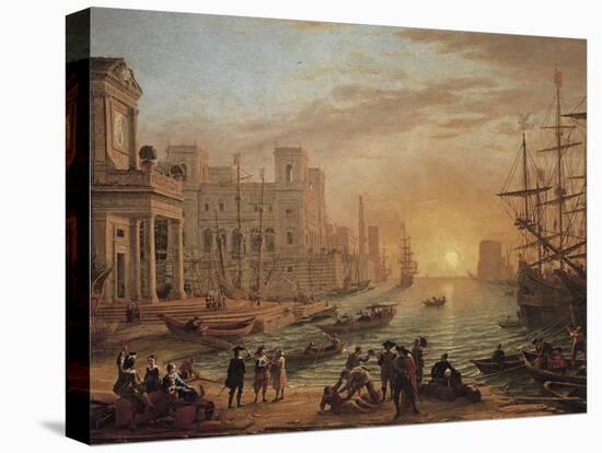 Seaport at Sunset-Claude Lorraine-Stretched Canvas