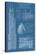 Sears Tower Blue Print - Chicago, Il, c.2009-Lantern Press-Stretched Canvas