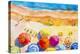 Seascape Top View Colorful of Lovers-Painterstock-Stretched Canvas