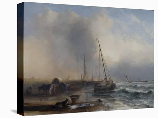 Seascape with Boats and Figures-Jock Wilson-Premier Image Canvas