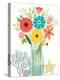 Seaside Bouquet III Mason Jar-Michael Mullan-Stretched Canvas