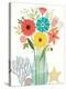 Seaside Bouquet III Mason Jar-Michael Mullan-Stretched Canvas