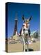 Seaside Donkey on Beach with Blackpool Tower Behind, Blackpool, Lancashire, England-Steve & Ann Toon-Premier Image Canvas