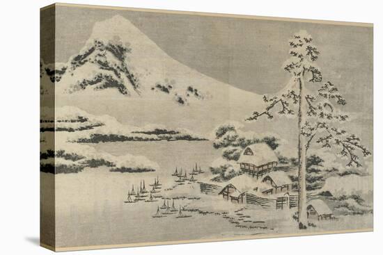 Seaside Village in Snow, 1814-Katsushika Hokusai-Premier Image Canvas