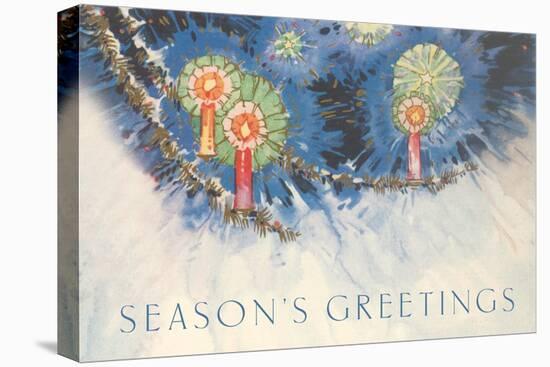 Season's Greetings, Candles-null-Stretched Canvas