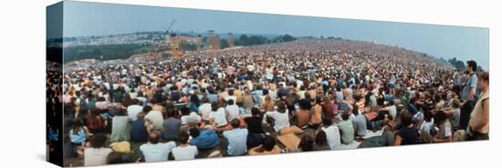 Seated Crowd Listening to Musicians Perform at Woodstock Music Festival-John Dominis-Premier Image Canvas