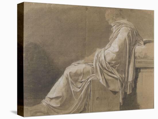 Seated, Drapery Study (Plato for "Death of Socrates")-Jacques-Louis David-Premier Image Canvas