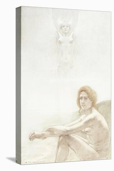 Seated Female Nude with Ghostly Female Figure in the Background, 1897-Armand Rassenfosse-Premier Image Canvas