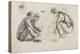 Seated Figures (Pencil on Paper)-Joseph Crawhall-Premier Image Canvas