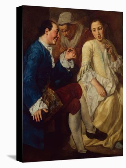 Seated Gentleman talking to a Young Woman-Gaspare Traversi-Premier Image Canvas