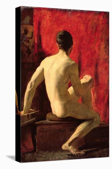 Seated Male Model-William Etty-Premier Image Canvas