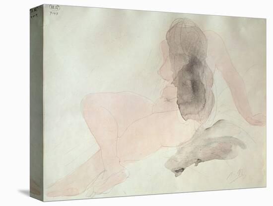 Seated Nude with Dishevelled Hair (W/C on Paper)-Auguste Rodin-Premier Image Canvas