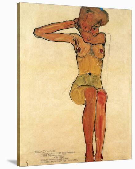 Seated Nude-Egon Schiele-Stretched Canvas