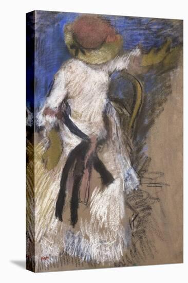 Seated Woman in a White Dress, c.1888-1892-Edgar Degas-Premier Image Canvas