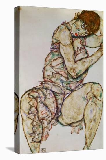 Seated Woman with Left Hand in Hair, 1914-Egon Schiele-Premier Image Canvas