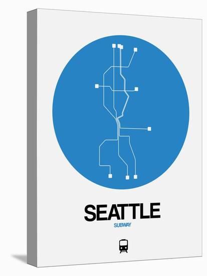 Seattle Blue Subway Map-NaxArt-Stretched Canvas