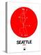 Seattle Red Subway Map-NaxArt-Stretched Canvas