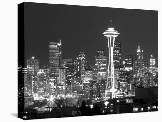 Seattle Skyline Mono-John Gusky-Premier Image Canvas