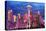 Seattle Skyline with Space Needle at Night-Martina Bleichner-Stretched Canvas