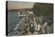 Seattle, WA - Boardwalk at Alki Point, Beach, and Crowds-Lantern Press-Stretched Canvas